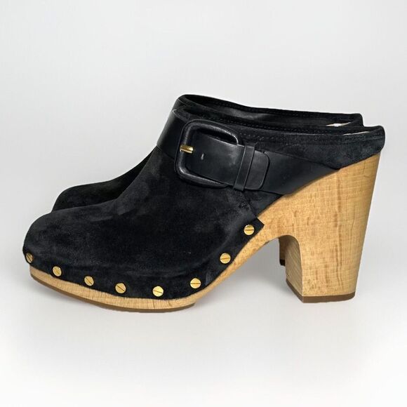 Veronica Beard Dacey Black Suede Mule Clogs Studded Women's Size 8.5 - Picture 4 of 14